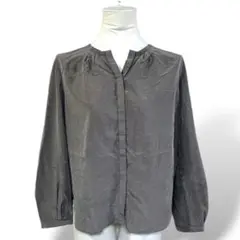 美品！MICHEL KLEIN グレージュブラウス ゆったり 上品 シワ感／38