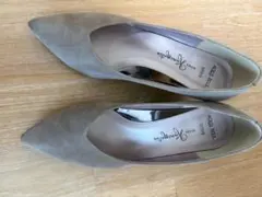 銀座かねまつ　スエード ポインテッドトゥパンプス　23.5センチ