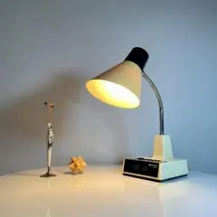 70s HITACHI デジタル時計 アラーム付き デスクランプ スペースエイジ