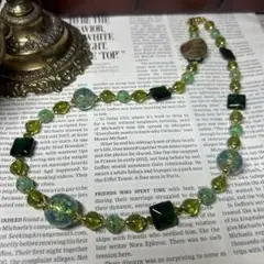 イタリア製ヴェネツィアンガラスのネックレス 431グリーン系