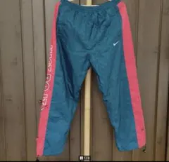 90s NIKE ビッグロゴ　刺繍　ナイロンパンツ　ナイキ