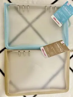 ダイソー　6リングファイル　A5　ジッパー付き　シール帳