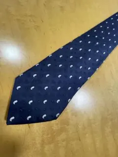 バーバリーブラックレーベル ペイズリー柄ネイビー シルク ネクタイ