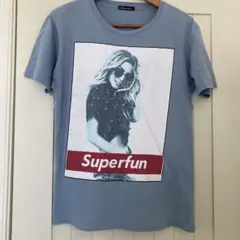 Barcedas Superfun プリントTシャツ ライトブルー L 着用感Mのサムネイル