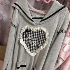 Ank Rouge Be mqin セーラーニット グレー ブラック