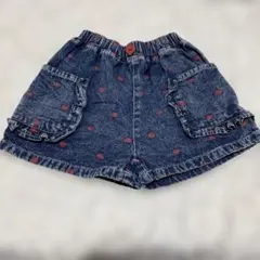 ハート柄デニム半ズボン 100cm
