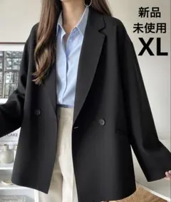 クラシカルエルフ　テーラードオーバーサイズダブルジャケット　ブラック　XL