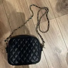 SHERBET ブラック キルティングショルダーバッグ