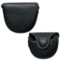 ゴルフ パターカバー ブラック マレットタイプ PUレザー ヘッドカバー