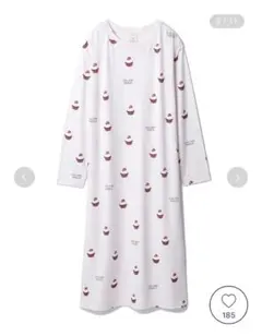 ジェラートピケ　いちごのカップケーキ柄 ワンピース　ルームウェアと靴下セット