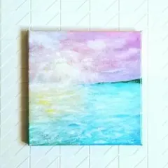 622 抽象画 アクリル画 原画 モダン アート キャンバスボード 淡い夢