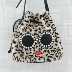 【アジョリー】サングラス　レオパード　巾着　ショルダーバッグ