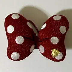 ミニー リボン ヘアゴム 水玉 ラメ 大