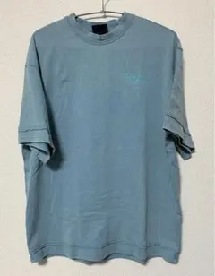 H&M（エイチアンドエム）ミントブルーロゴTシャツ☆バックプリント☆Ｓサイズ☆