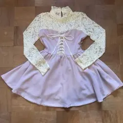 LIZ LISA 希少　レース　リボンミニワンピース　姫系　平成ギャル　ピンク系
