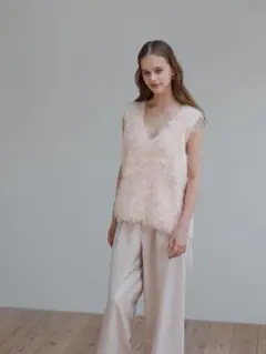 pois ポワ knit vest ピンク タグ付き新品未使用