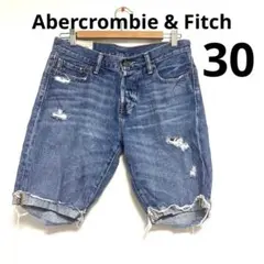 アバクロ 30インチ　(M相当) ダメージ デニム ハーフパンツ