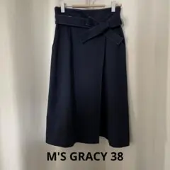 タグ付き未使用【M'S GRACY】エムズグレイシー リボンベルトスカート 38のサムネイル