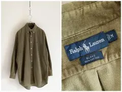 ビンテージ ラルフローレン BLAKE ポニー刺繍 コーデュロイシャツ カーキ