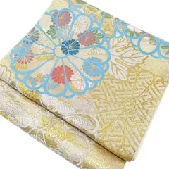 LULU28 袋帯 正絹 振袖 花柄 黄 金 花柄 - メルカリ
