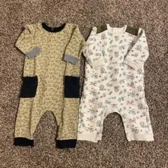 【プチバトー】ベビーカバーオール 2枚セット（12M / 74cm）