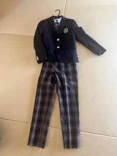 ネイビー チェック柄 スーツ 150cm