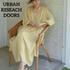 アーバンリサーチドアーズ　リネンシャツワンピース　バンドカラー　オーバーサイズ