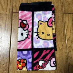 ハローキティ フェイスタオル ヒョウ柄 ゼブラ柄のサムネイル