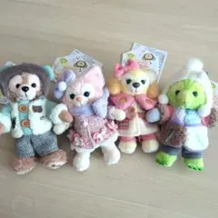 ダッフィーアンドフレンズ　シークレットオブスノーウィーデイ　ぬいぐるみバッチ