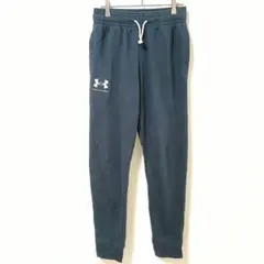 アンダーアーマー ジャージ パンツ ネイビー　ウエストドローコード　リブ裾　Мのサムネイル