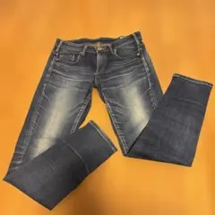 somethingダークブルーストレートデニムパンツ