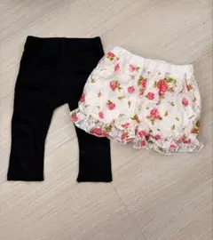花柄パンツとレギンスセット 80
