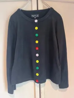 希少 アニエスベー Agnes b カーディガン マルチカラーボタン スナップ
