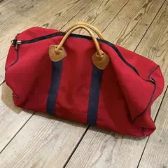 80年代 L.L.Bean トートバッグ ボストンバッグ レザーハンドル レッド