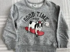 BREEZE グレー 犬柄トレーナー 100cm