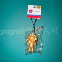 ② ミャクミャク 金 ゴールド 立体 PVCキーホルダー プレート付き