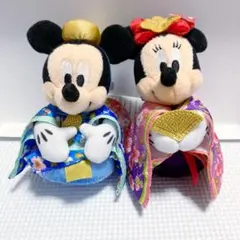 ミッキー ミニー　ぬいぐるみバッジ　ひな祭り
