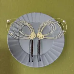 ⭐️水引の髪飾り　パール付き⭐️ 　　　　　飯田水引　パールホワイト　ゴールドB