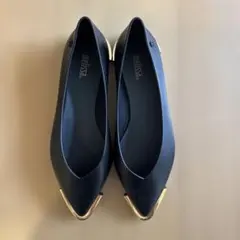 melissa ブラック ポインテッドトゥ フラットシューズのサムネイル