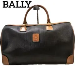 BALLY バリー　ボストンバッグ　かばん　黒　レザー　ロゴ　旅行　茶色