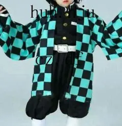 鬼滅の刃竈門炭治郎子供用キッズコスプレ衣装豪華6点セット140G@5