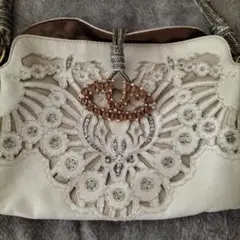 VALENTINO ハンドバッグ ビジュー装飾 ホワイトのサムネイル