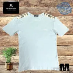 BURBERRY バーバリー ブラック ノバチェック 水色ライトブルー Tシャツ