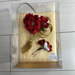 和装　赤い髪飾り　(日本製)