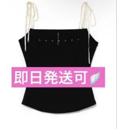 トップス andmary Luna charm ribbon camisole black andmary Luna charm ribbon camisole black - メルカリ