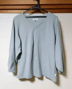 SOU・SOU 薙刀襞袖ジバン　グレー Vネック 長袖Tシャツ Lのサムネイル