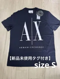 【新品未使用タグ付き】アルマーニ　エクスチェンジ　ロゴT ネイビー　S