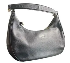 コーチ　COACH 　 黒 シボ革 ハーフムーン ホーボー Y2K