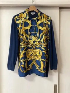 エルメス シルク/ニット ドッキングシャツ 総柄 サイズM 長袖のサムネイル