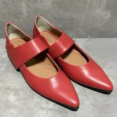 n'OrLABEL 走れるベルトストラップパンプス オシャレウォーカー 赤のサムネイル